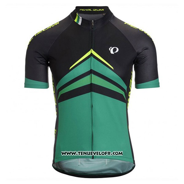 2017 Maillot Ciclismo Pearl Izumi Noir et Vert Manches Courtes et Cuissard